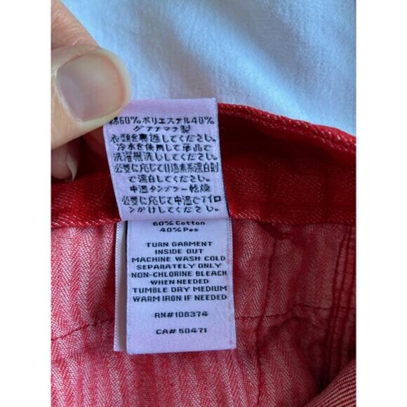 VTG Paper Denim and Cloth Jeans Jayne Wide Leg Mid Rise 27 Chili Red Designer - Picture 12 of 16